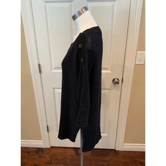 T Alexander Wang Black Boat Neck Sweater W/ Button Shoulder, Size XS - Picture 5 of 7